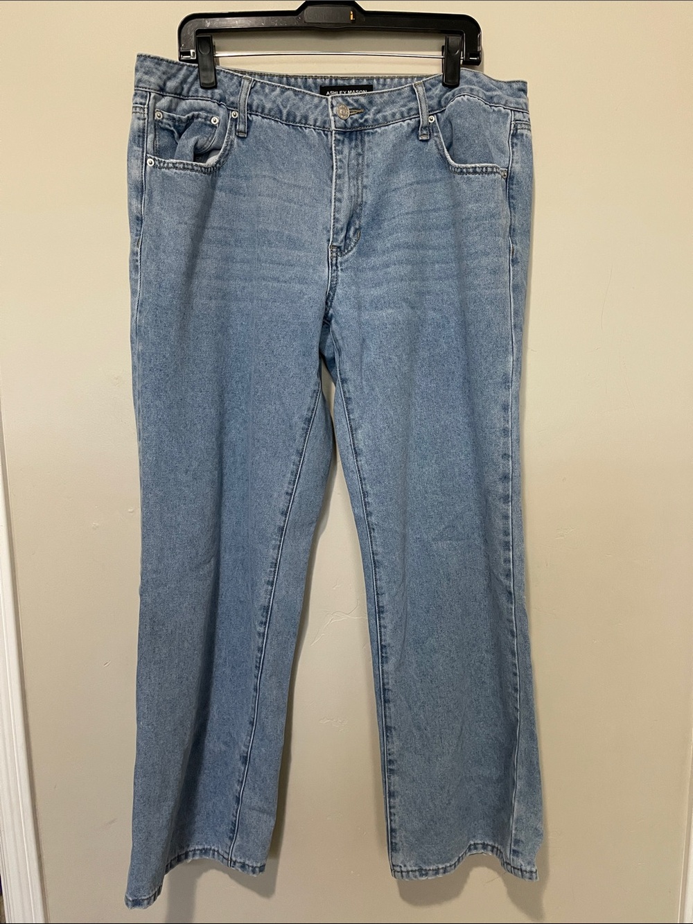Ashley Mason premium Light Blue Denim Jeans Baggy Wide Leg size 13/31